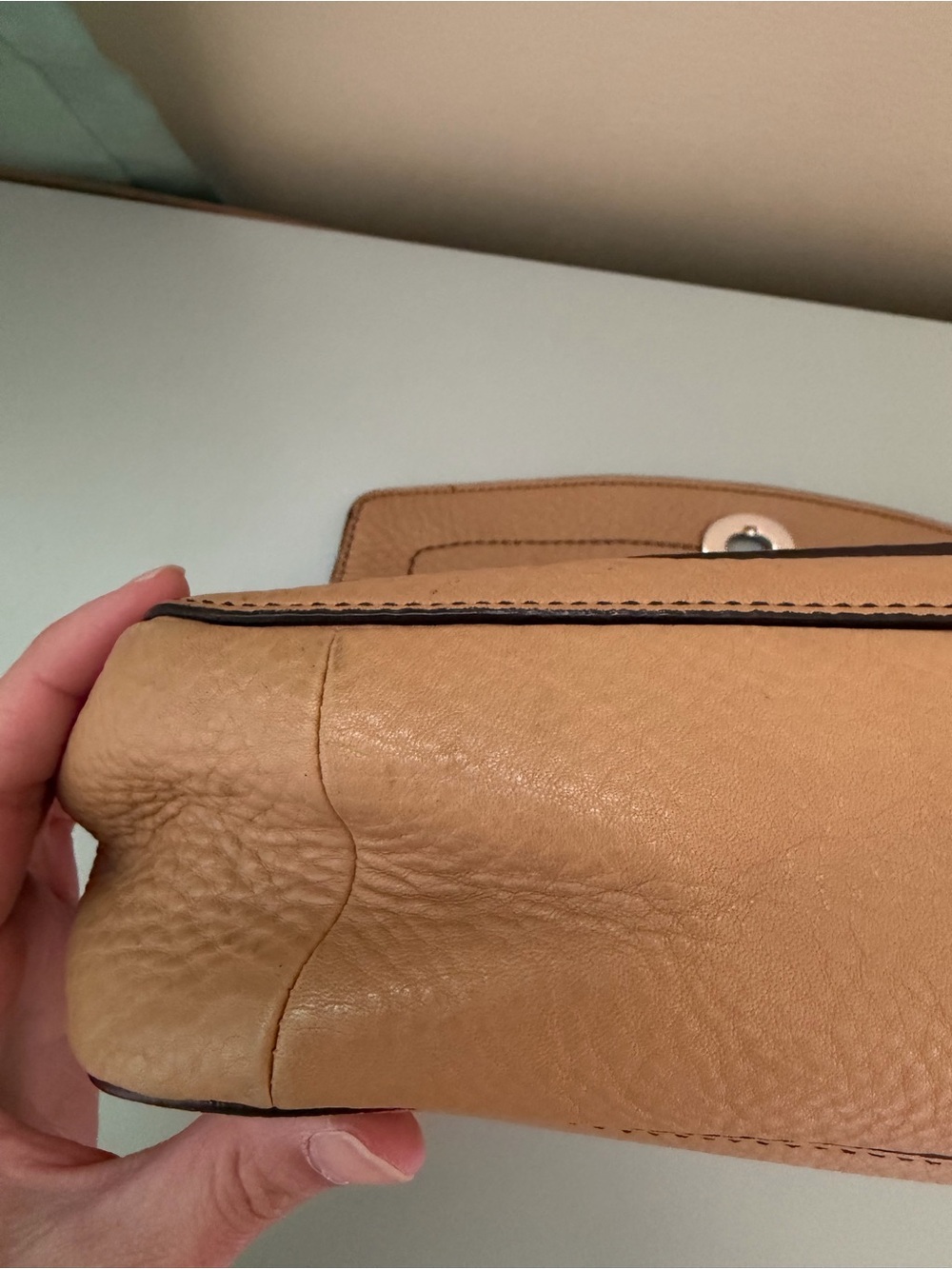 Coach Pebbled Leather Shoulder Bag in Tan - Picture 11 of 12